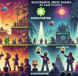 casos de sucesso de jogos indie com cenas de jogos premiados e o apoio de plataformas como Kickstart