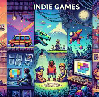 liberdade criativa dos jogos indie com estilos variados, como pixel art, narrativa diversificada