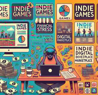 desafios enfrentados pelos desenvolvedores indie, como estresse financeiro e saturação do mercado