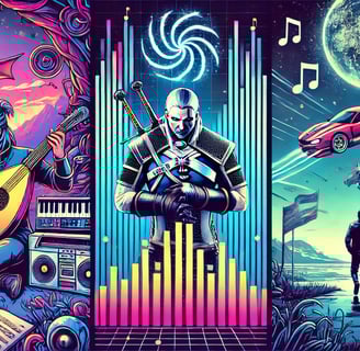 Trilhas sonoras marcantes em diferentes estilos de jogos: RPG, corrida futurista e narrativa emocion