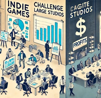 comparando o trabalho criativo de desenvolvedores indie com o ambiente corporativo estruturado
