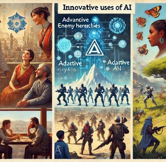 IA em jogos com NPCs emocionais, inimigos adaptativos e ambientes interativos.