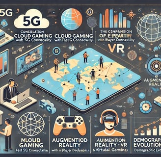 as tendências futuras no mobile gaming, como cloud gaming, eSports, RA/RV e evolução demográfica.