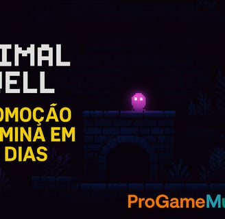 Promoção de Animal Well com criatura rosa brilhante no escuro.