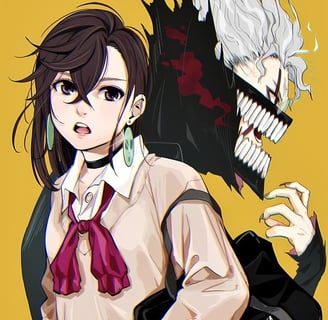Okarun e Momo Ayase de Dandadan