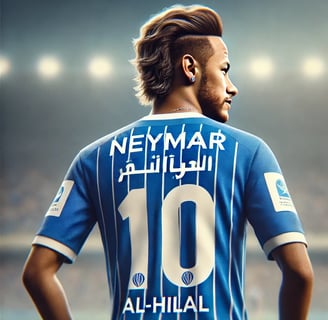neymar com a camisa 10 do al-hilal olhando para o lado