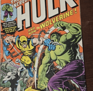 vintage comic book marvel hulk vs wolverine