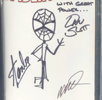stan lee marvel comics signed spider man art