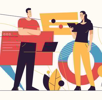 Data gathering illustration concept, content repurposing