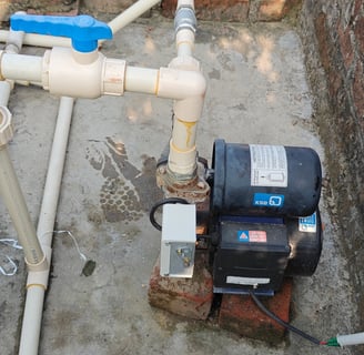 Pressure booster pump is connected in water tank pipeline 