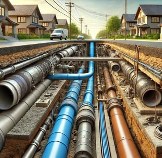 Imagem representando as instalações de infraestrutura urbana de um loteamento.
