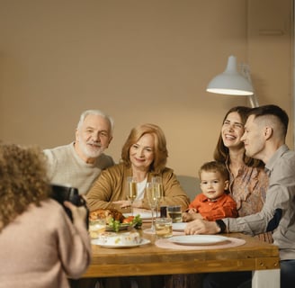  Parents and adult children engaged in supportive conversation at home