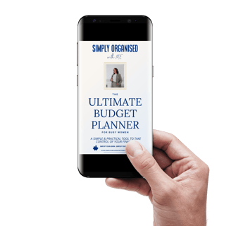 mock up on mobile phone of the ultimate budget planner