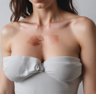 a shirtless man wearing glasses and a necklace