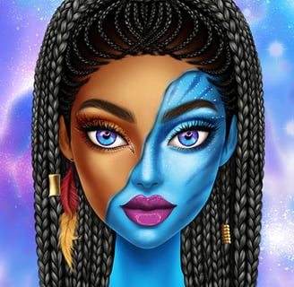 Avatar Make Up - A character being styled with creative makeup in Avatar Make Up.