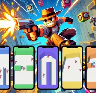 Bullet Master - A character shooting bullets and bouncing them off walls in Bullet Master.