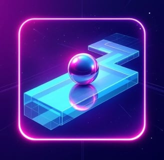 EndlessBall - A bouncing ball on a platform in a minimalist arcade game EndlessBall.