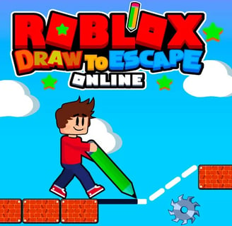 Roblox Draw to Escape - A player drawing paths to solve puzzles in Roblox Draw to Escape.