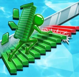 Stair Race - A character building stairs to climb platforms in Stair Race.