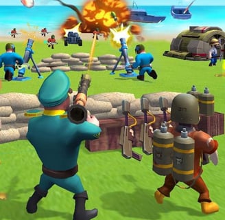 Super War - A fortified base defending against enemies in the Super War strategy game.