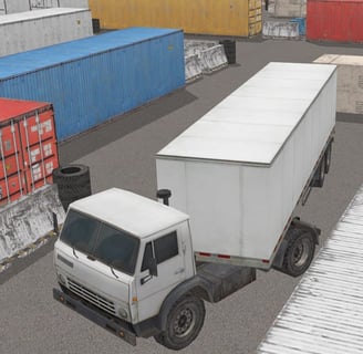 Truck Space 2 - A truck being parked in a designated space in Truck Space 2.