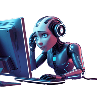 a robot - like robot with headphones and headphones
