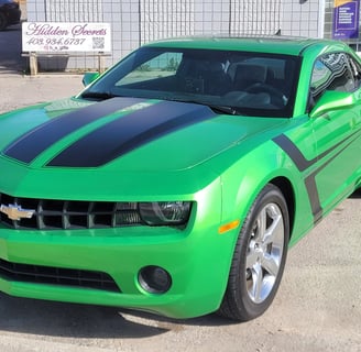 Green camaro car ppf shine