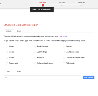 Google's structured data markup helper