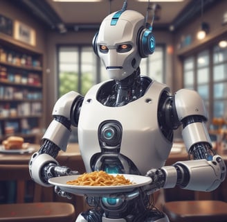 white and brown human robot illustration