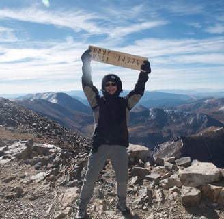 Photo of the author at the summit of Grays Peak
