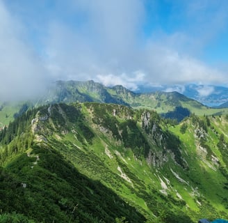 aussicht ausblick von brecherspitz auf tegernsee alpen