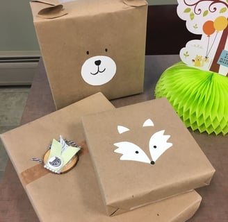 kraft paper wrapped gifts