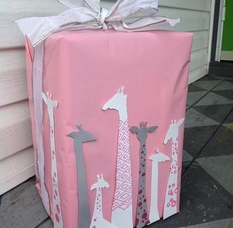 baby gift with giraffees