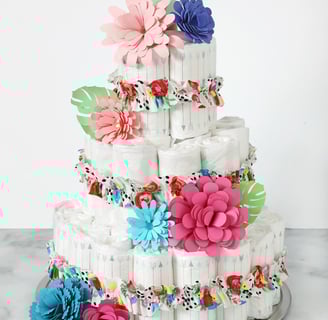 elaborate diaper cake