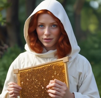beekeeper tending her hives