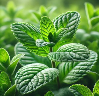 beautiful Mint Herb in the sunlight