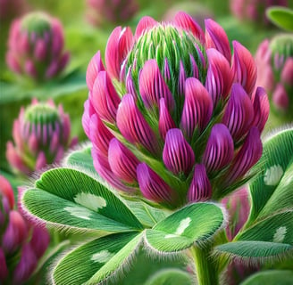 red clover in bloom