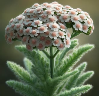 A yarrow plant in bloom