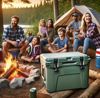 family around a campfire