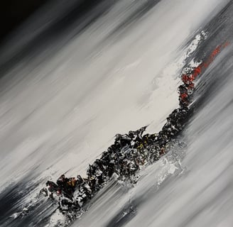 peinture fond gris et effet noiret blanc