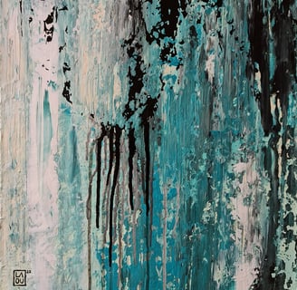 peinture verte avec coulure noir