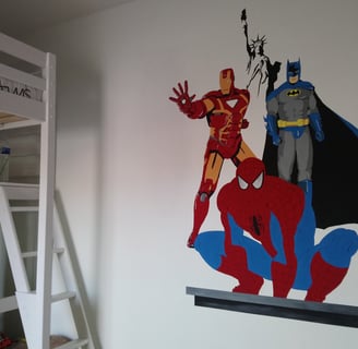 peinture mural super héros