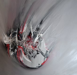 peinture fond gris représentant l'opposition  
