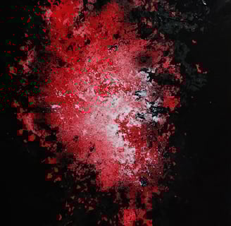 peinture rouge et blanche sur fond noir