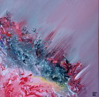 peinture rose et grise 