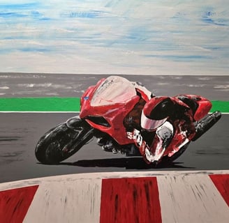 peinture moto sur piste