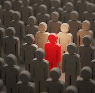 image of a crowd with distinct figure standing out