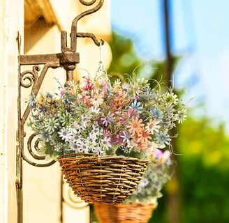 hanging faux wildflowers