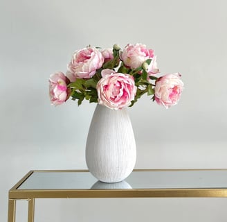 faux pink peony flowers