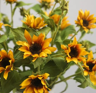 yellow faux sunflowers